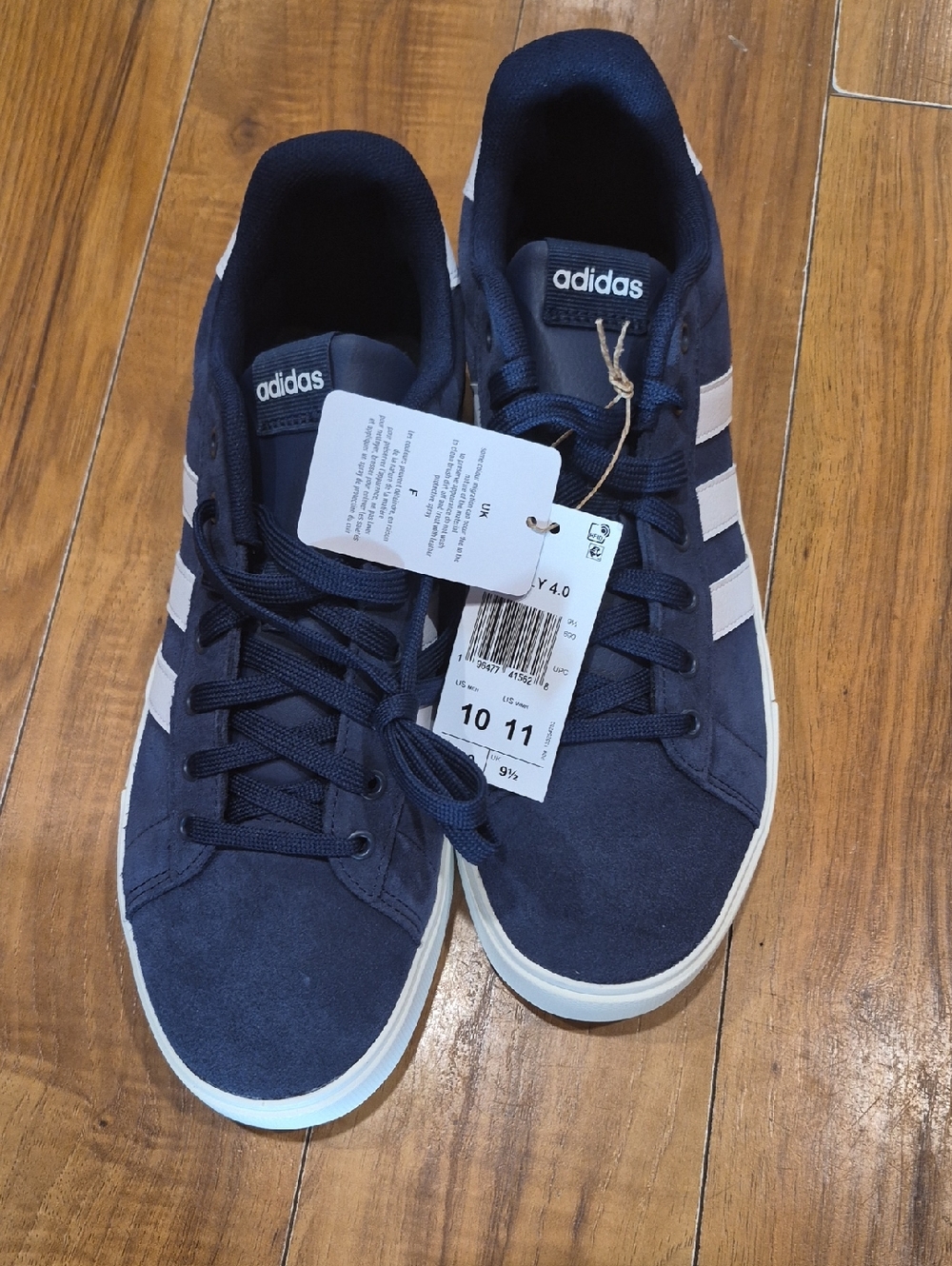 adidas Navy and White Classic Low-Top Sneakers